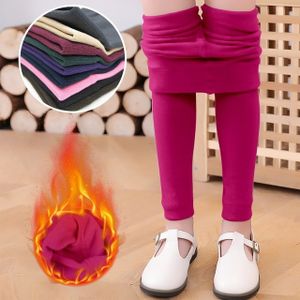 Generic Autumn Winter Children Thermal Cotton Pants Warm Velvet Thicken  Leggings For Girls Solid Color Elastic Waist Leggings For Kids(#rose Red) @  Best Price Online