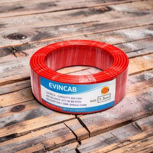 Evin Red 2.5mm Heavy-Duty, Flame Retardant, Moisture & Chemical Resistant, Shock-Proof, Flexible, Anti-Aging Insulation Electrical Wiring Cable