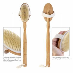 Long Bath Brush Body Brush Sponge Bath Brush Long Handle Brush Long Wooden Handle Range Body Shower Brush Scrubber Spa Bathroom Body Brush