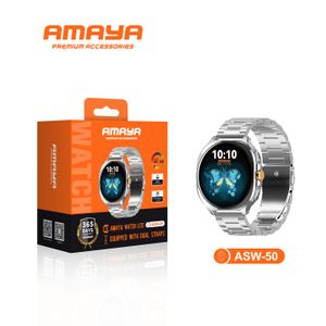 Amaya Watch Lite ASW-50 AMOLED METALLIC Smart Watch with dual straps & Bluetooth Calling