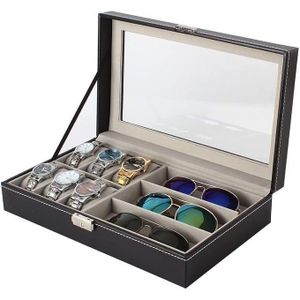 2in1 Portable watch plus Glasses organizer for 6 Watches and 3 Glasses