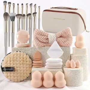 36 Beauty Tools With Square Cosmetic Bag Set