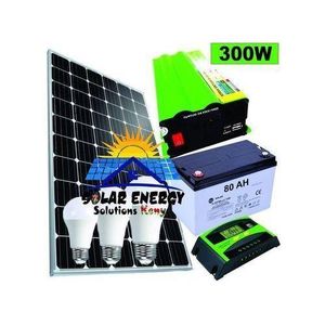 Sunlight Solar 100Watts Solar Panel German Technology Solar Fullkit + 80AH Solar Battery Non Mantainance+ 300W DC To AC Power Inverter + 10Ah Charge Controller + 3 DC Bulbs