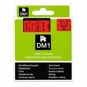 Dymo Compatible 12mm Black on Red Label Tape (12mm x 7m)