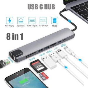 8 In 1 USB C Docking Station Hub Type C Adapter Multi Functi