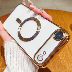 Gold Electroplated Magnetic for MagSafe Shockporoof Transparent Case Cover for iPhone Air (iPhone 17 Air/iPhone 17 Slim)