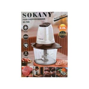 Sokany Food Chopper Grinder For Meat,Vegetables,Fruits And Nuts - Black/Transparent
