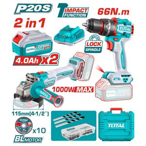 TOTAL TCKLI20273 Cordless 2 pcs combo kit