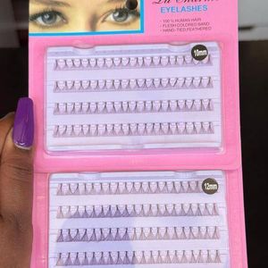 Make Up For Her 2 PACKS 10MM 12MM SINGLE INDIVIDUAL EYE LASHES NATURAL LOOK FALSE LASHES
