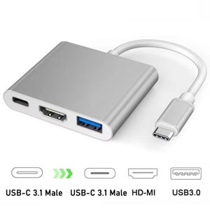 USB-C HUB 3in1 Type C 3.0 to HDMI-compatible Docking Station PD Fast Charge 4K HD Adapter Splitter For MacBook Phone Computer