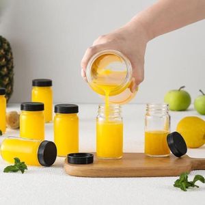 5PCS Ginger Shots Bottles Portable Leakproof Glass Jars With Lids- Glass Juice Shot Bottles With Caps For Wellness Shot