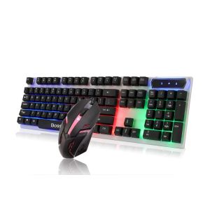 Gaming & Office Keyboard and Mouse Combo, RGB Backlit Wired Keyboard with Floating Keycaps, Ergonomic Gaming Mouse, All-in-One Set for PC Laptop