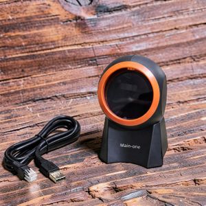 USB Connectivity Plug Play 1D & 2D Desktop Table Mount Laser Barcode Scanner Reader 