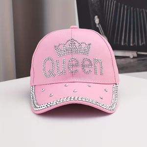 Trendy Women'S Baseball Cap with Personalized Rhinestone Letters And a Crown, Featuring a Punk Style Suitable for Streetwear, Hiking, And Camping