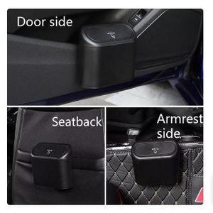 Car trash can with auto rebound push lid