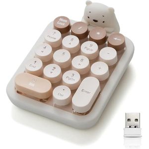 Cute Colorful Wireless Number Pad - 18 Keys,