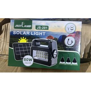 S-201 JSOT Solar Light with Torch and Solar Panel – 3 Bulbs Multifunctional Indoor/Outdoor Portable Lamp