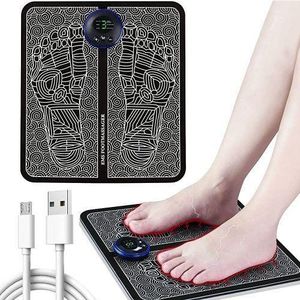 EMS Electric Foot Massager Mat - Acupoint Muscle Stimulator For Pain Relief, Circulation & Relaxation - Portable Foot Wellness Device For Tired Feet
