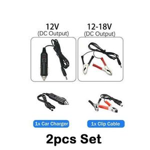 2pcs Clips Cable 12-18V + Car Cigarette Port 12V DC Outputs Solar Electrical Connectors