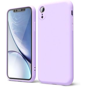 Soft Flexible Silicone Case for Apple iPhone XR, Shockproof Anti-Scratch Slim TPU Protective Back Cover (Purple)