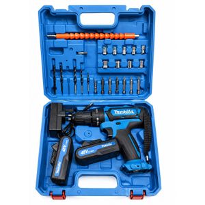 48V Cordless Drill Machine Kit – Rechargeable Electric Screwdriver Set with 2 Batteries, Charger & Accessories