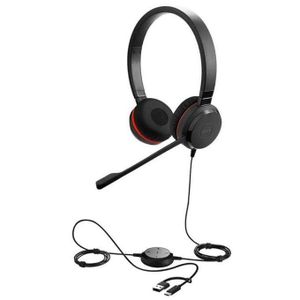 Jabra E-volve 30 II USB-C Wired Stereo Headset with Noise-Cancelling Microphone, Microsoft Teams Certification & USB-C/A Adapter – 5399-823-369