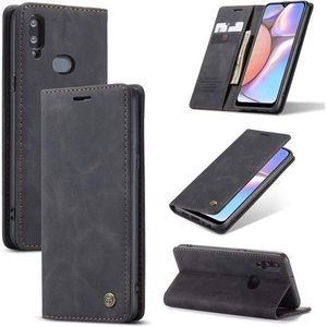Caseme Wallet Case For Samsung Galaxy A10s, Matte Texture Retro PU Leather