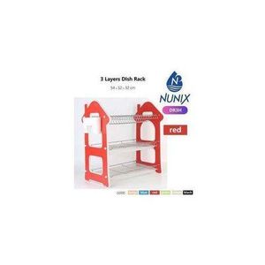 Nunix 3 Tier Wooden Kitchen Dish Rack – Stainless Steel Drying Shelf With Drip Tray