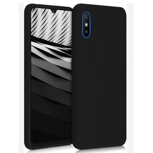 Soft Flexible Silicone Case for Xiaomi Redmi 9A, Shockproof Anti-Scratch Slim TPU Protective Back Cover (Black)