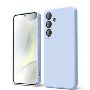 Soft Silicone Back Cover for Samsung Galaxy S24+ - Light Blue, anti-fingerprint, anti-scratch, durable silicone case