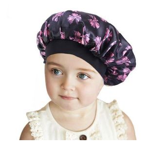 New African Children Adjustable Printing Ankara Satin Bonnet Sleep Cap Turban Hat Night Sleep Beanie Chemo Cap for Kids