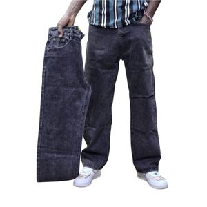 Black Washed Men Baggy Unit Denim Jeans
