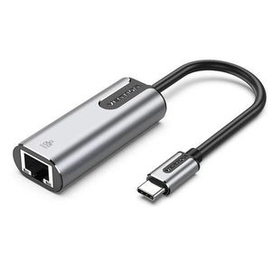 Vention USB-C to Gigabit Ethernet Adapter 0.15M, Gray, Aluminum Alloy Type – Type-C to RJ45 LAN Converter for Laptop, MacBook, Tablet & High-Speed Wired Network Connection