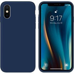Case For IPhone X/iPhone Xs Case Liquid Silicone Gel Rubber Phone Case,iPhone X/iPhone Xs 5.8 Inch Full Body Slim Soft Microfiber Lining Protective Case (Deep Navy)