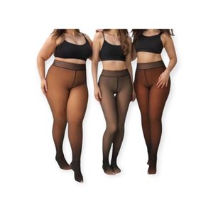 Ultra-Warm Fleece Lined Thermal Stockings, Caramel Skin Tone 