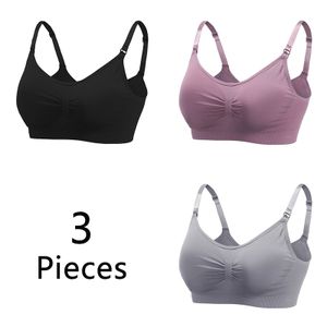 Fashion 3 Pcs Wirefree Nursing Clothing Cotton Breastfeeding Bra