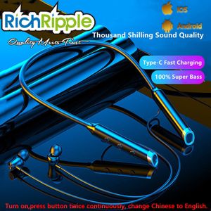 RichRipple Neckband Wireless Bluetooth  Sports Type-C Earphone-Black