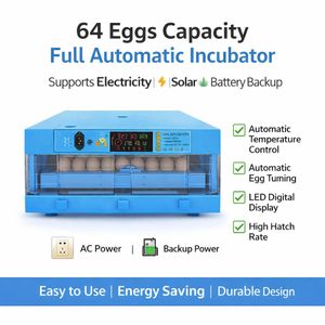 64 Eggs Capacity Full Auto Incubator Hatcher (uses Electricity,solar Or Battery)