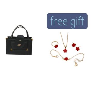 Elegant Durable Women's Handbag with Free 4PCS Jewelry Gift Set -Necklace, Earrings, Bracelet & Ring Perfect for office work, casual outings, This handbag offers enough space to carry all your essentials As a bonus comes with FREE 4pc jewelry gift set