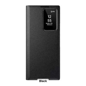 Smart view window leather  wallet case with card slot for Samsung S23 ultra