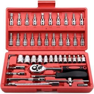 Tool 46 PCS Set Wrench Batch Head Ratchet Pawl Socket Spanner Screwdriver