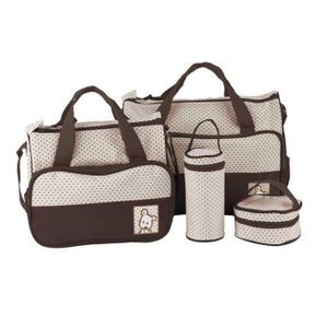 Quality Mum Baby Essential Travel Bag 5in1 Diaper Bag-Brown