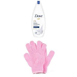 Dove Deeply Nourishing Shower Gel + free gloves (color may differ)