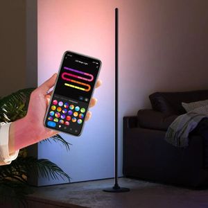 Ultra-Modern LED Corner Floor Lamp – Adjustable RGB Lighting for Custom Ambience