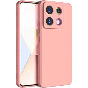 Soft Flexible Silicone Case for Xiaomi Redmi Note 13 4G, Shockproof Anti-Scratch Slim TPU Protective Back Cover (Pink)