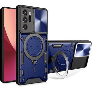 Camera protector slide to open case with 360° rotating magnetic ring stand for Samsung note 20 ultra