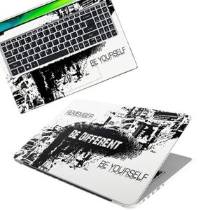 Be Different Full Body Vinyl Laptop Skin/Sticker/Cover Upto 15.6 Inches Laptops Laminated-Removable-HD Quality Compatible for Hp-Dell-Sony-Lenovo-Asus etc.(15x10 Inches)BLACK AND WHITE PRINTED LAPTOP STICKER DECAL.