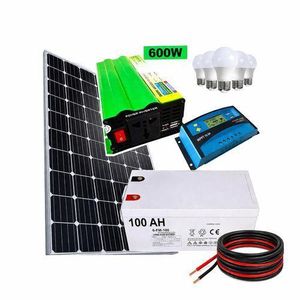 Sunlight Solar Solar Fullkit 150w Solar Panel + 100AH Battery + 600w Inverter + 10 Amp Controller + 4 Free Bulbs+ Free 10M Dropping Cables