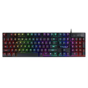 T-WOLF T20 104-Keys Optical RGB Backlight Keyboard USB Wired Gaming Keyboard for PC Computer Desktop Laptop