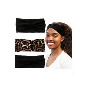 2PCS Twist Knotted Elastic Headbands for Women Girls
